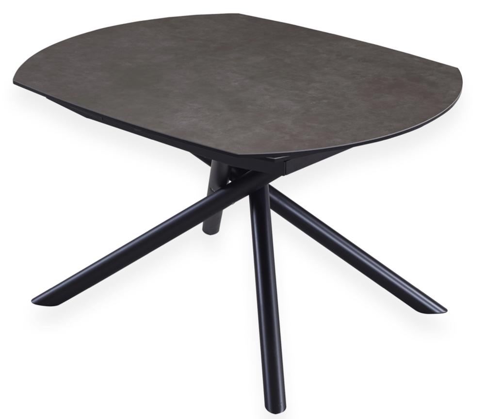 table extensible céramique de salle a manger pieds noir métal - Souffle d'intérieur