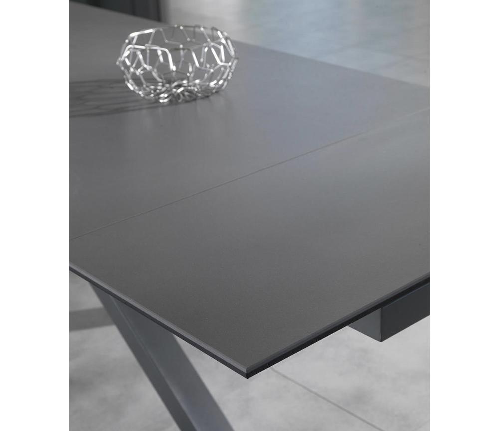 Table céramique extensible gris foncé pieds métal - Souffle d'intérieur