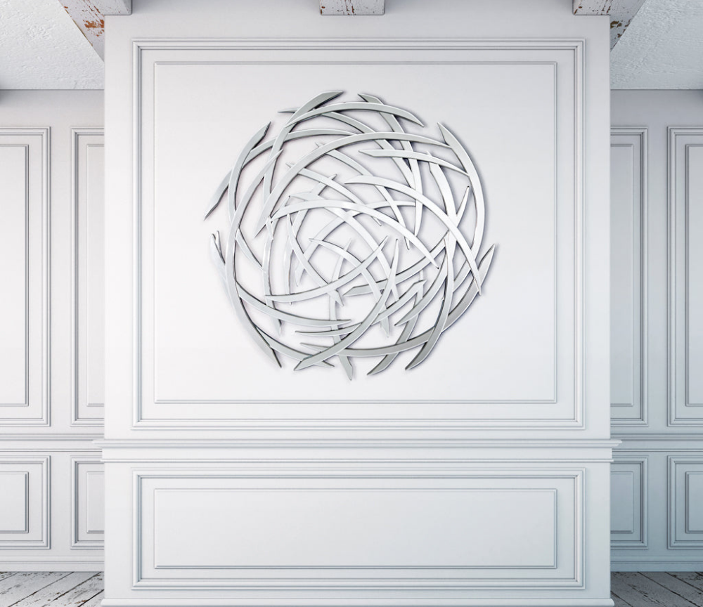 miroir design salon asymétrique mural rond - souffle d'intérieur