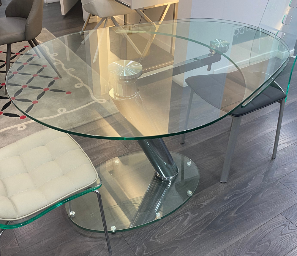 table a manger en verre trempé extensible design italien  - Souffle d'intérieur