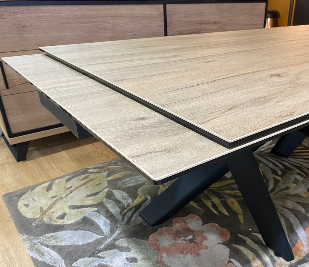 Table de salle a manger céramique extensible bois design - Souffle d'intérieur - Lievens