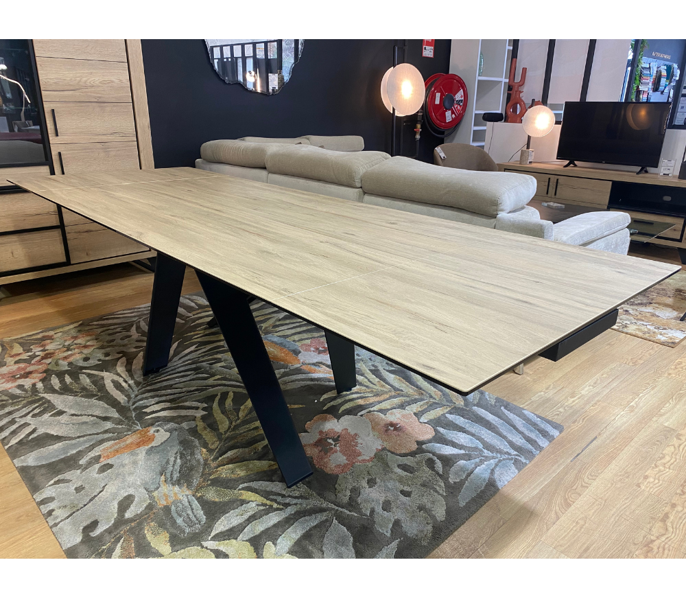 Table de salle a manger céramique extensible bois design - Souffle d'intérieur - Lievens