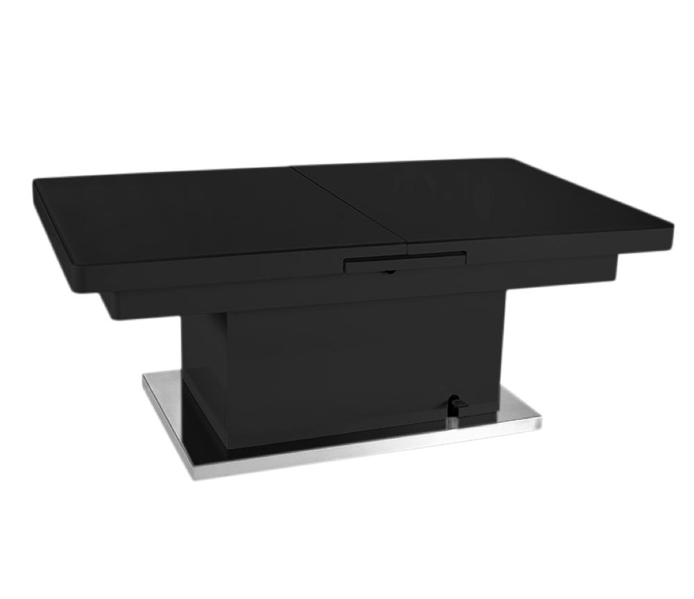 table basse relevable et extensible en verre noir - Souffle d'intérieur