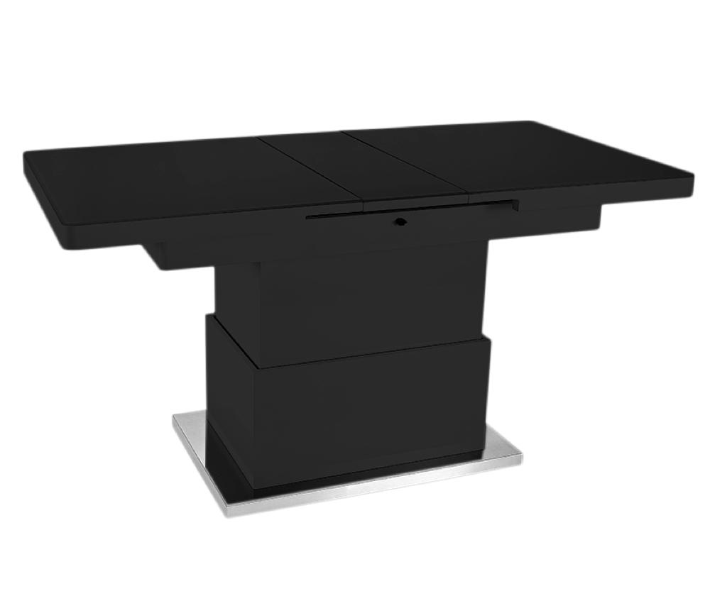 table basse relevable et extensible en verre noir - Souffle d'intérieur