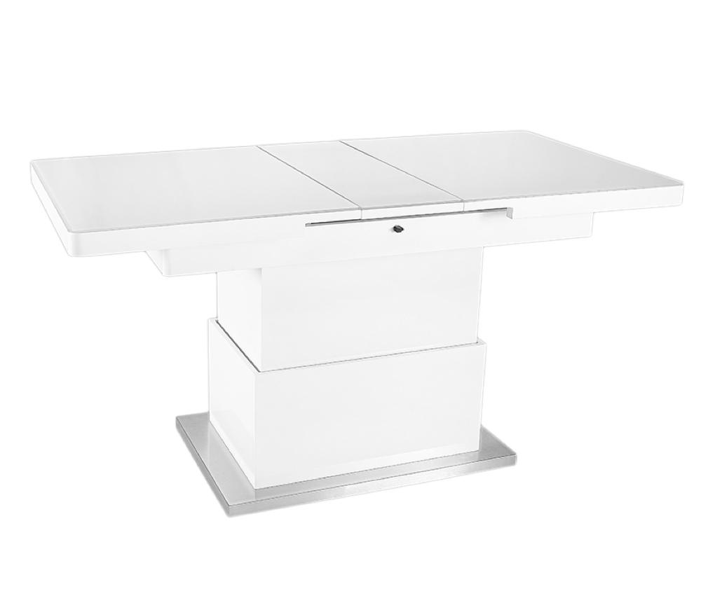 table basse relevable et extensible blanche design - Souffle d'intérieur