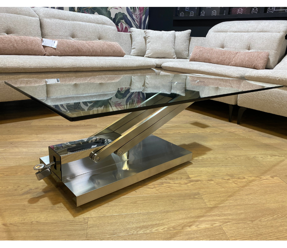 Table basse relevable en verre rectangulaire design - Souffle d'intérieur