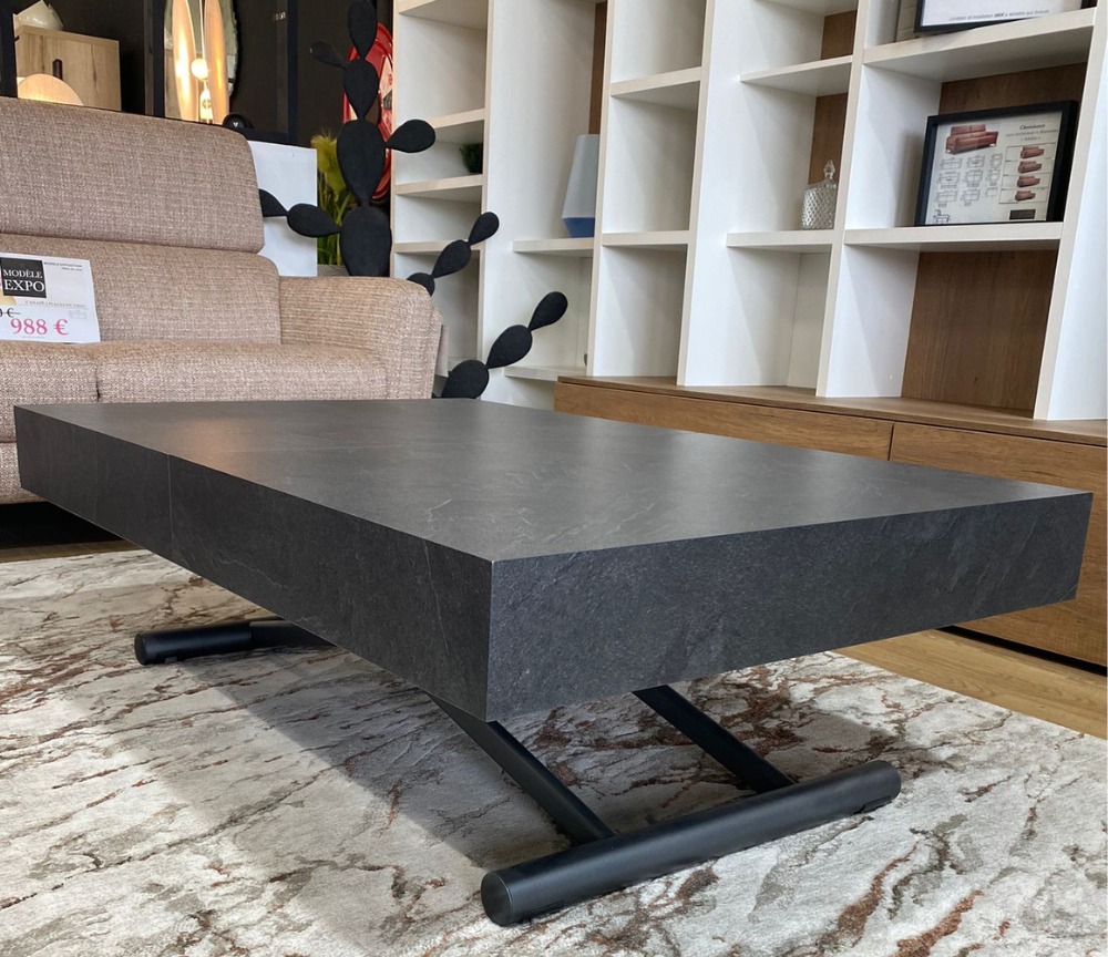 Table basse relevable et extensible modulable en table haute - Souffle d'intérieur