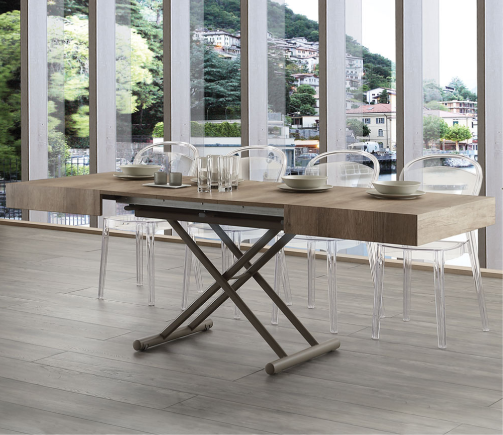 table basse relevable extensible bois naturel luxe - Souffle d'intérieur
