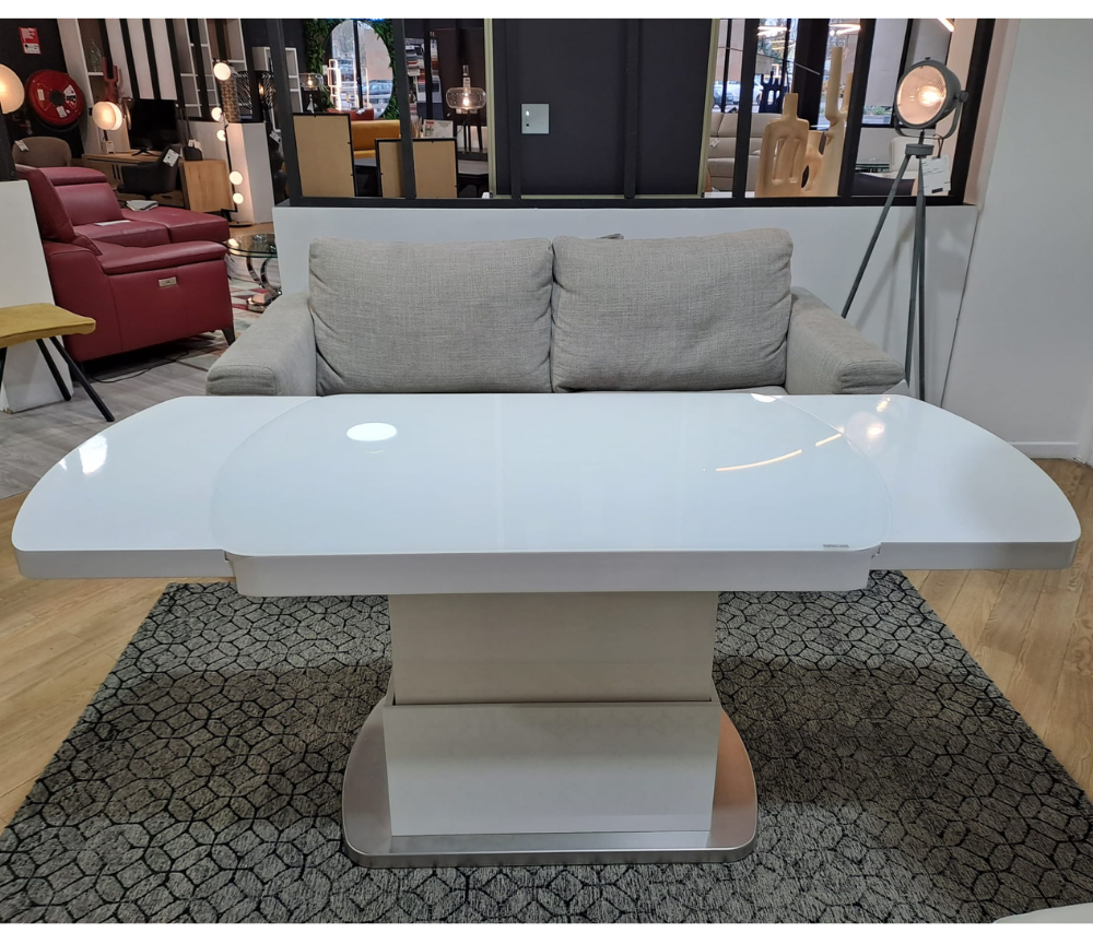 table basse relevable et extensible en verre blanc - Souffle d'intérieur