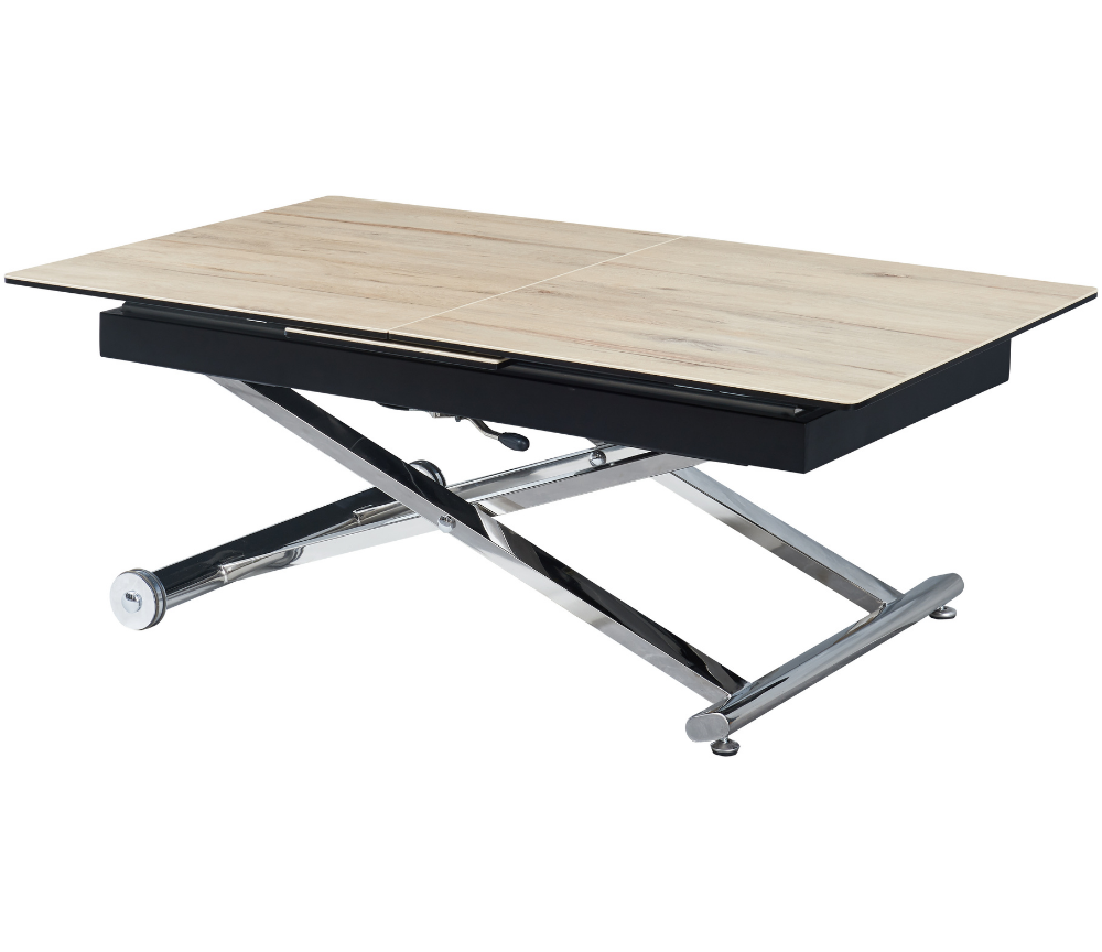 Table basse céramique bois relevable et extensible