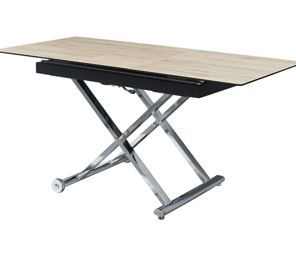 Table basse céramique bois relevable et extensible