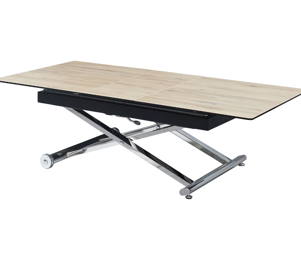 Table basse céramique bois relevable et extensible