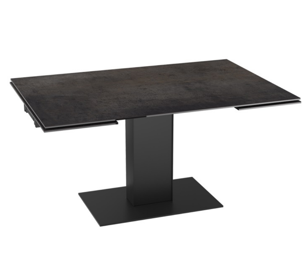 Table céramique extensible acier rouille pieds métal design - Akante - Souffle d'intérieur