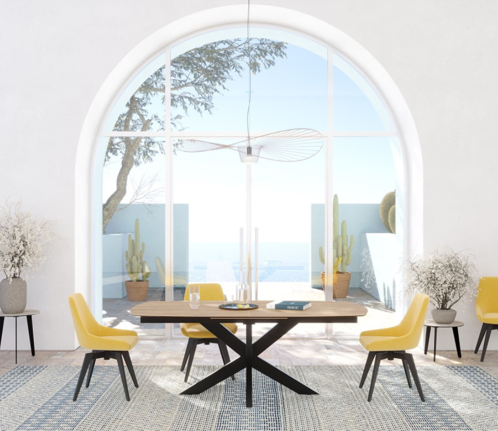 Table extensible céramique bois clair de salle à manger design - Souffle d'intérieur - Akante