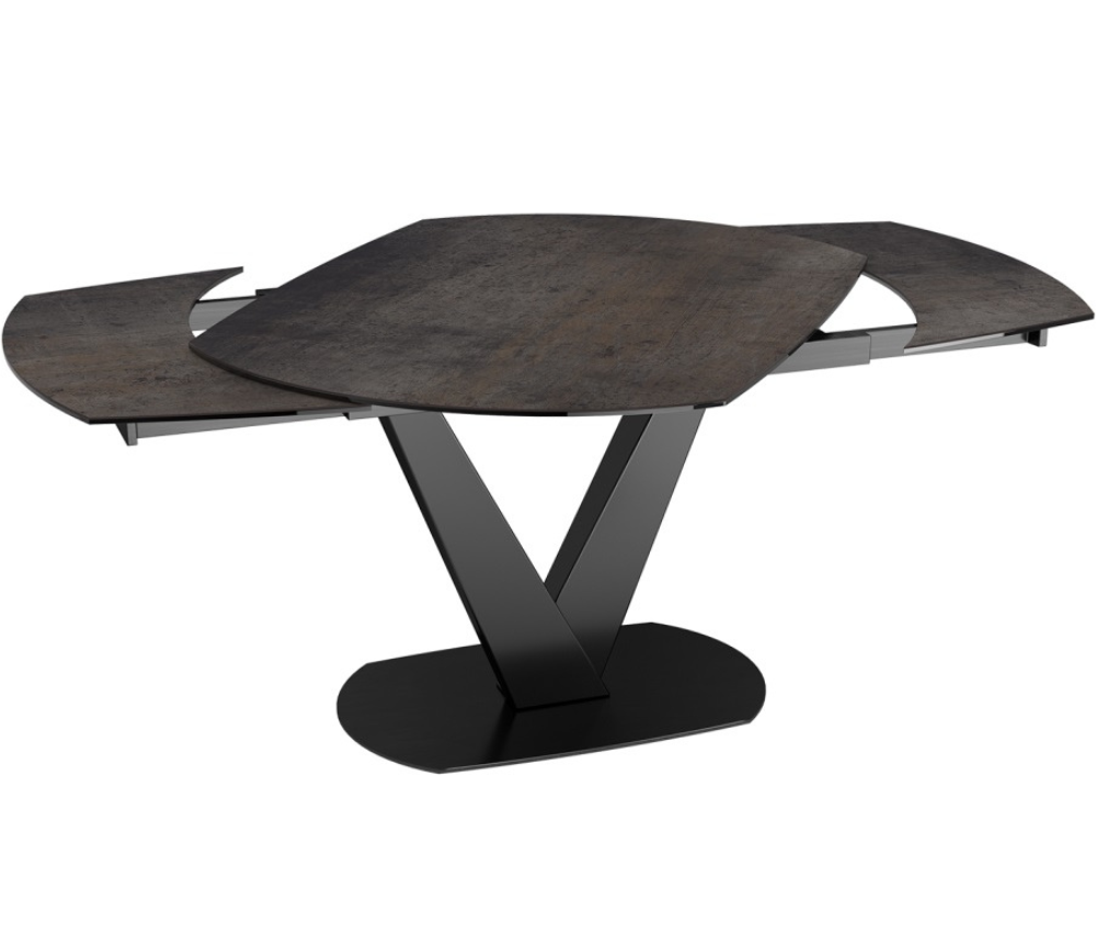 Table de salle à manger céramique extensible pieds métal noir - Akante - Souffle d'intérieur