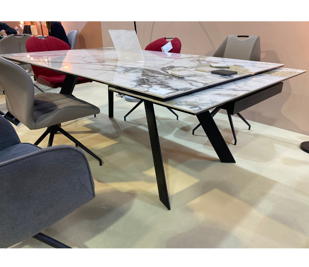 table céramique extensible calacatta rectangulaire - Souffle d'intérieur - Akante