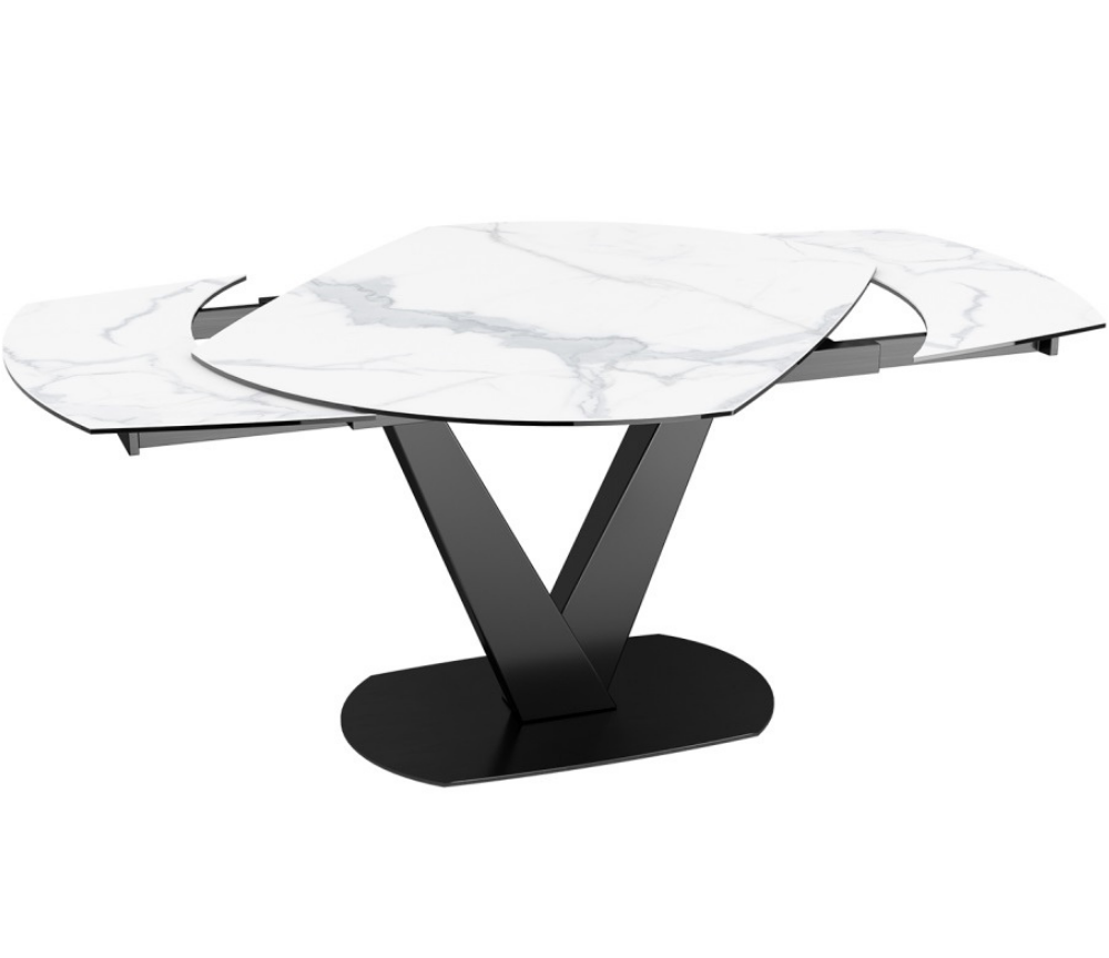 Table céramique extensible marbre blanc design Bellagio - Akante -  Souffle d'intérieur