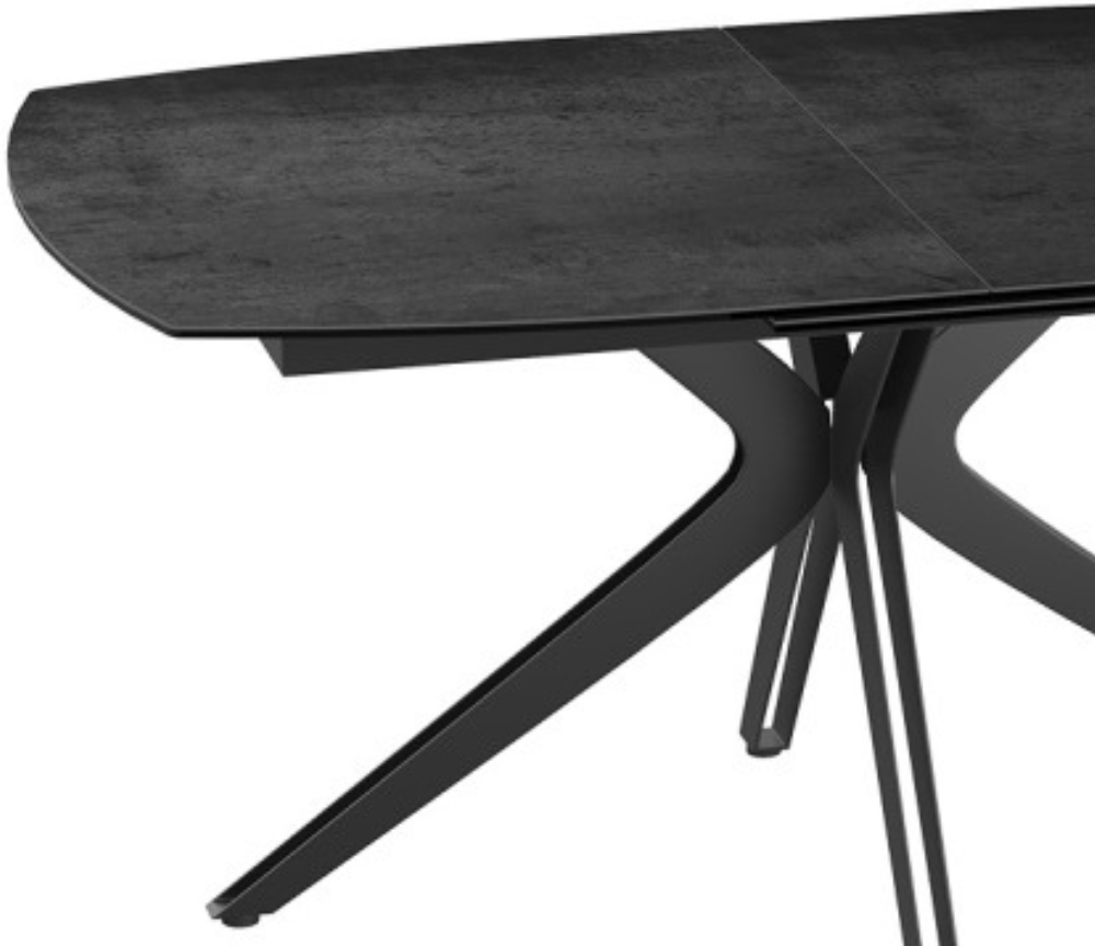 Table céramique extensible anthracite titane design italien - Akante - Souffle d'intérieur