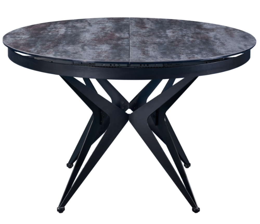 Table ronde extensible en céramique anthracite pieds métal noir - Eda concept - Souffle d'intérieur