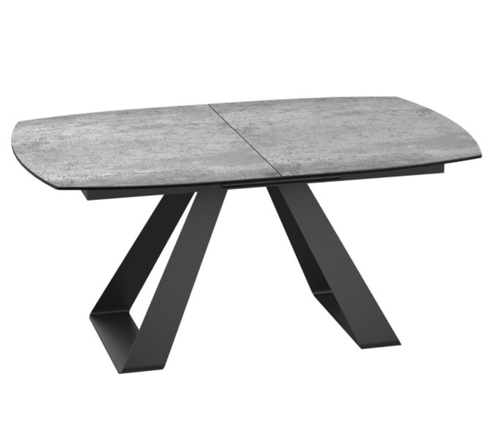 Table extensible de salle à manger en céramique pieds noir - Akante - Souffle d'intérieur gris clair silver