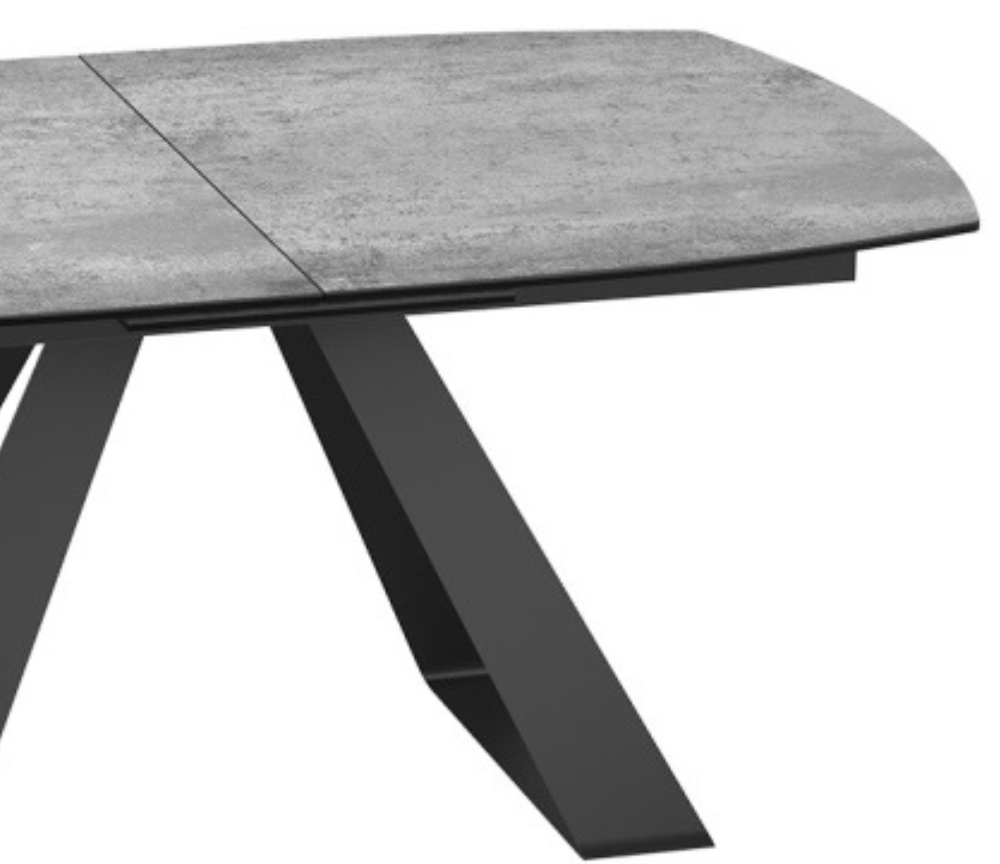 Table extensible de salle à manger en céramique pieds noir - Akante - Souffle d'intérieur gris clair silver