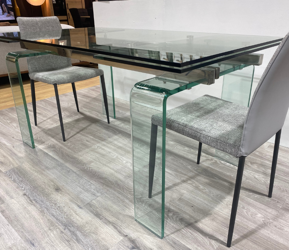 table en verre extensible design italien