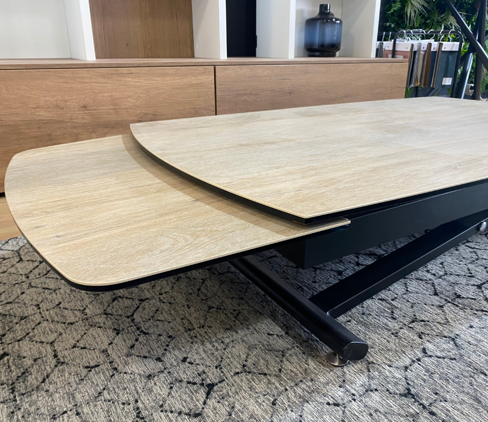 table basse relevable et extensible céramique bois - Souffle d'intérieur - Akante - Galea