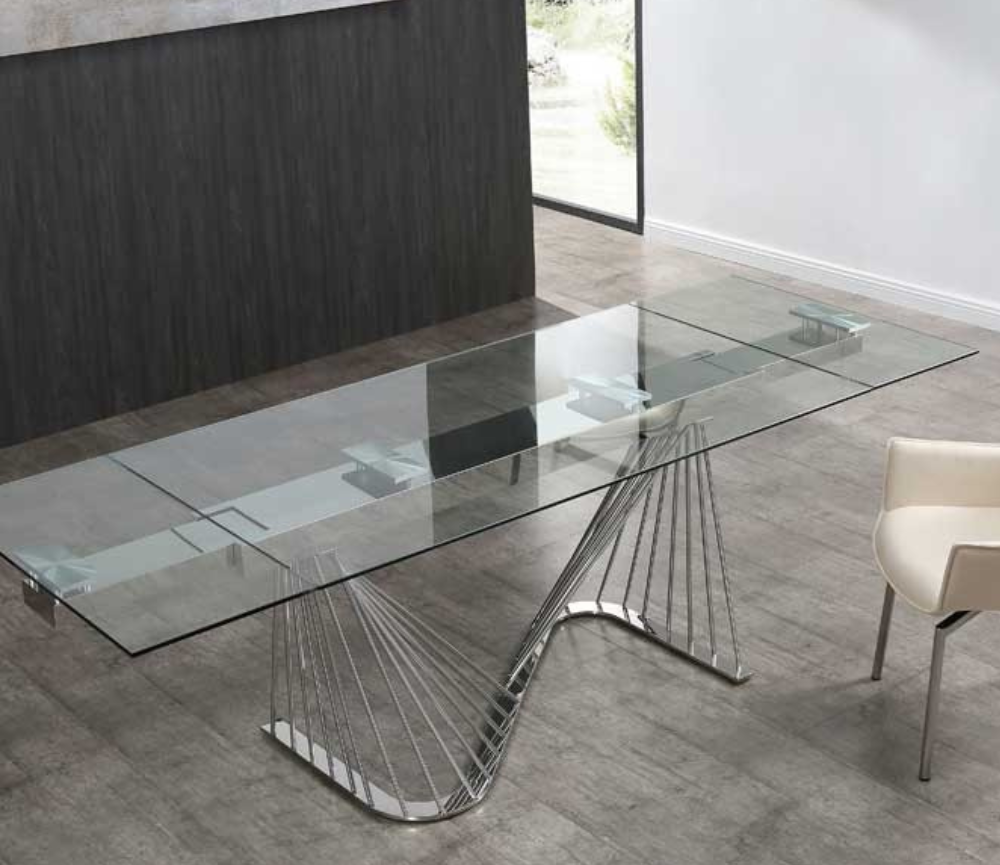 table a manger en verre extensible design italien - Souffle d'intérieur