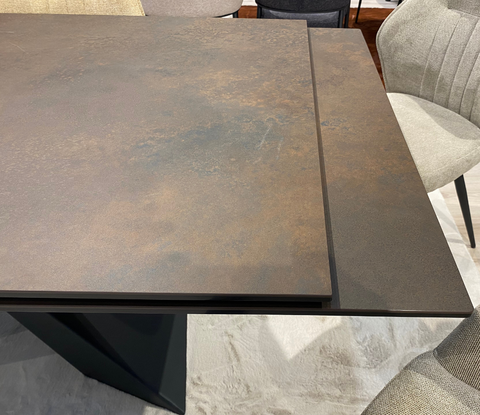 Table céramique extensible bronze, Pieds métal