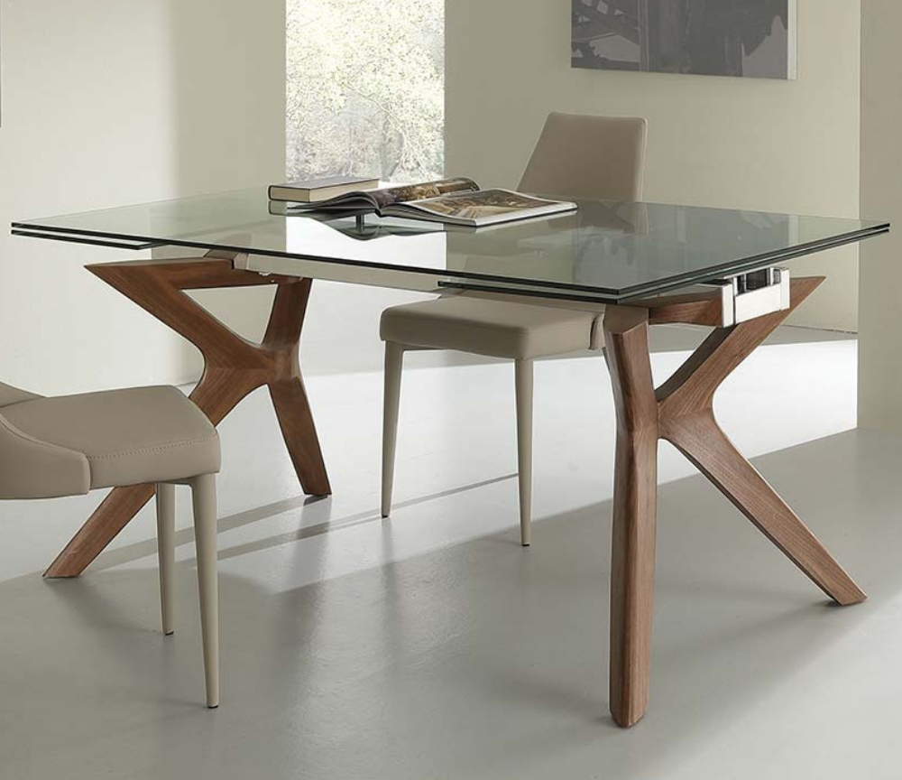 table en verre extensible design italien - SOUFFLE D'INTÉRIEUR