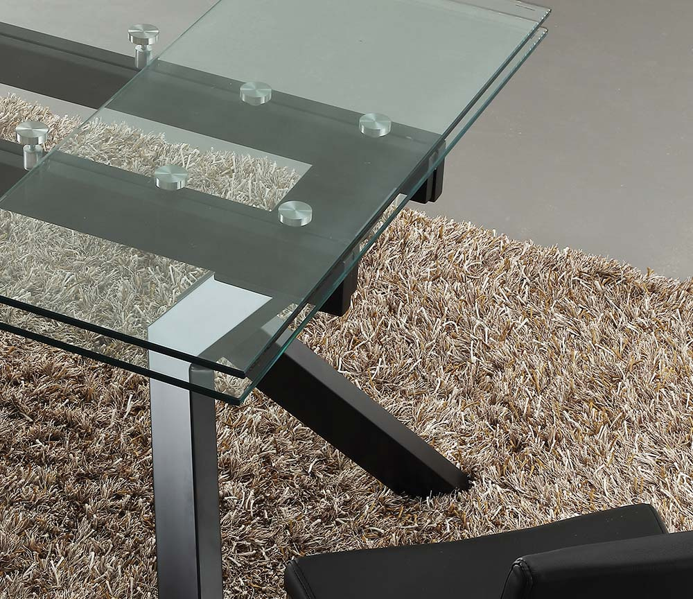 Table en verre trempé extensible rectangulaire design - Souffle d'intérieur