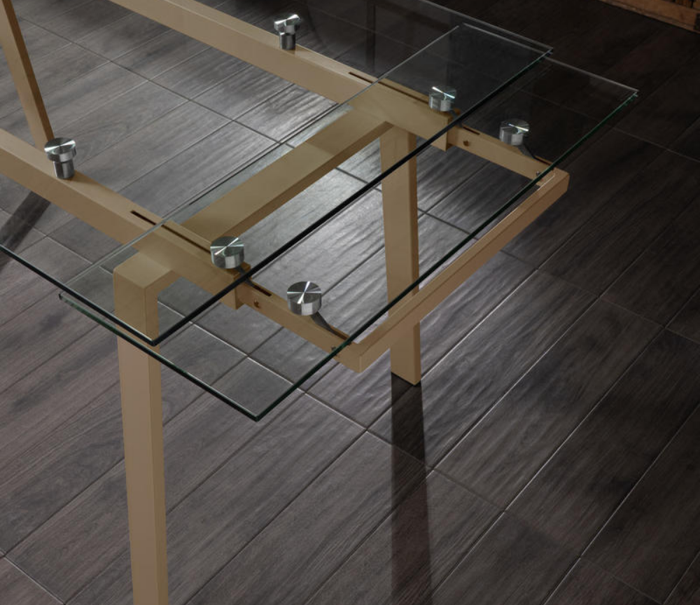 Table en verre extensible design de salle à manger rectangulaire - Souffle d'intérieur