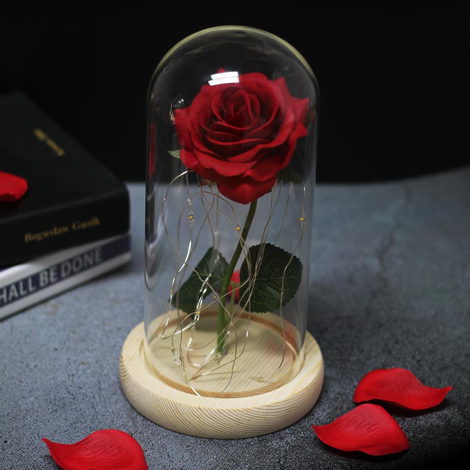 Rose rouge éternelle sous cloche | Fleur&Fleuri