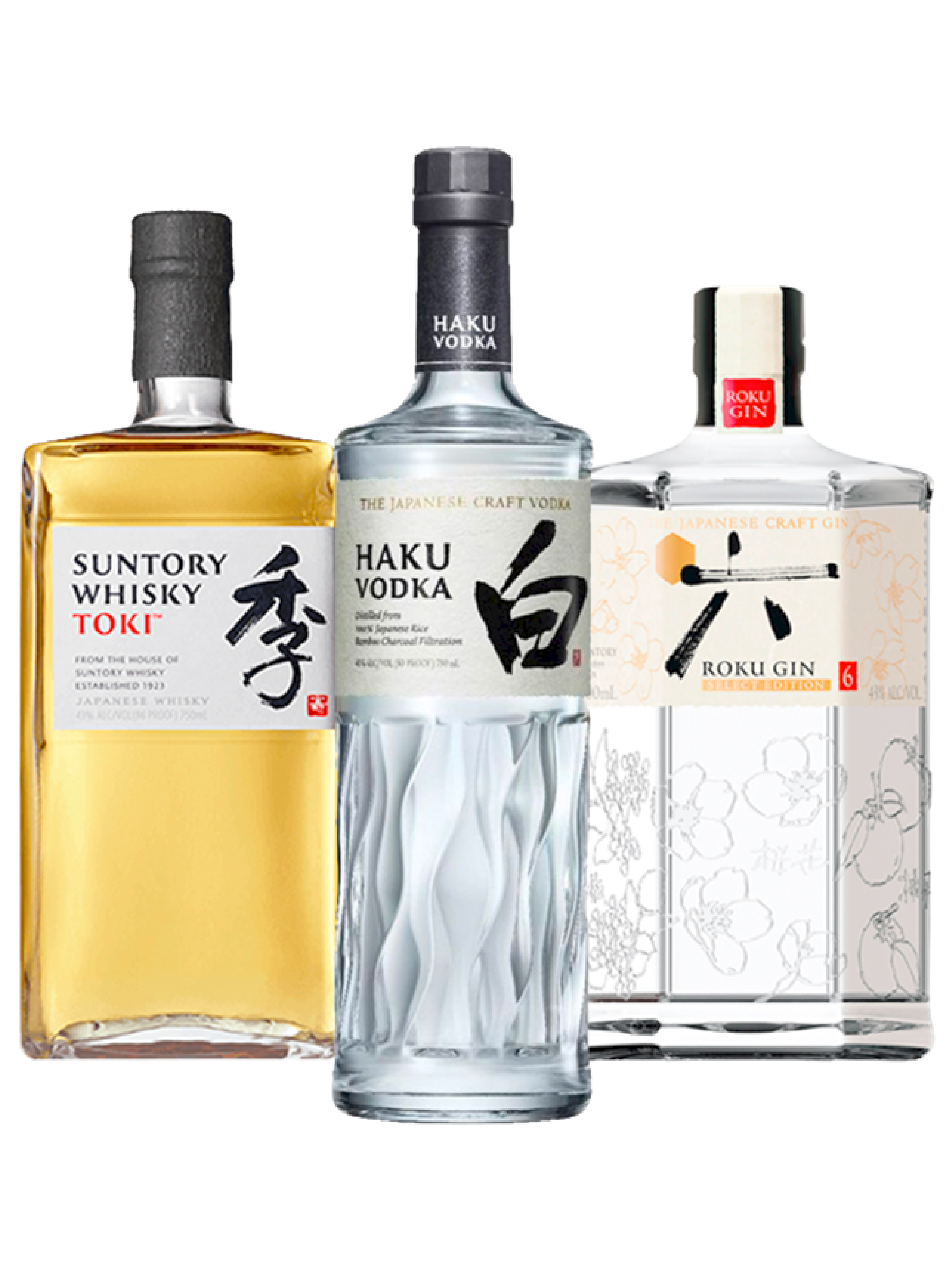 Suntory Japanese Crafted Distillery Bundle (Suntory Whisky, Haku Vodka