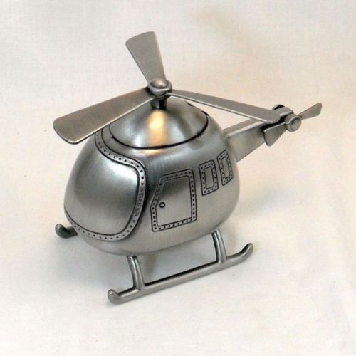 Pewter Finish Money Box Money Bank Helicopter Gift Home Decor - pewter finish money box money bank helicopter gift home decor christening