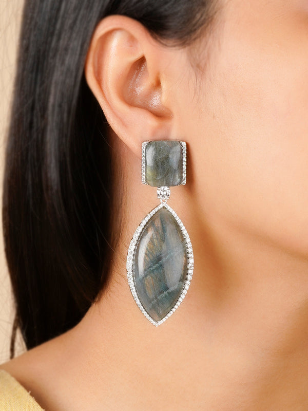 Beautiful White and Grey Color Earrings for Special Occasion – Sulbha  Fashions