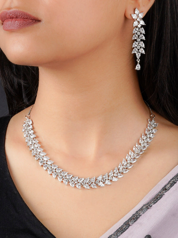 Myra Ruby Pendant Diamond Necklace with Earrings Set