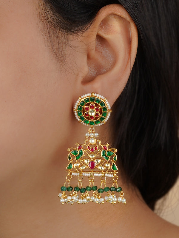 Fine Kundan Jhumka With Pearl Chain Indian Earrings/ Indian Jewelry/  Sabyasachi/ Jhumkas/ Bollywood Jewelry/ Kundan Earrings/ Kundan Jewelry -  Etsy