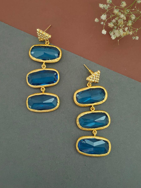 Vintage Signed Costume Gold Tone Blue Enamel Moon and Star Earrings | eBay