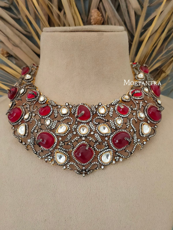Faux Diamond Necklaces  Faux Diamond Jewellery Online – Mortantra
