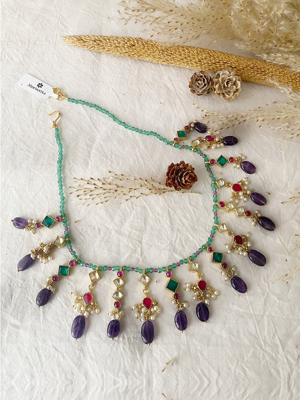 Jadau Necklaces : Buy Jadau Kundan Necklaces Online | Mortantra