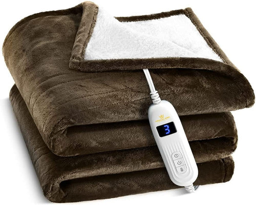 Heated Blanket with Hand Controller for 10 Heating Settings - Gray Ele –  medicalkingusa