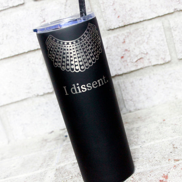 I dissent custom engraved wine tumbler, RBG Wine Glass, matte black Wi –  GlitterGiftsAndMore