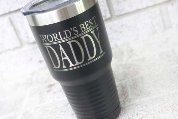 TERMO PAPA 30oz Stainless Tumbler Coffe Mug Father's Day Gift Custom Cup  Termo Dia Del Padre Silver and White Permanent Ink. 