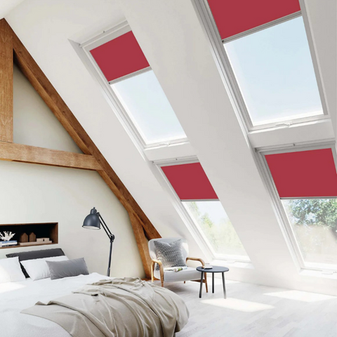 B4U Red Roof Blinds for Dakstra Windows
