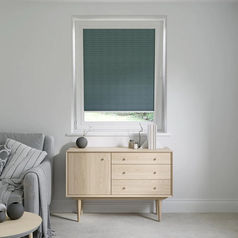 Perfect Fit Amalfi Blackout Indigo Blue Pleated Blinds