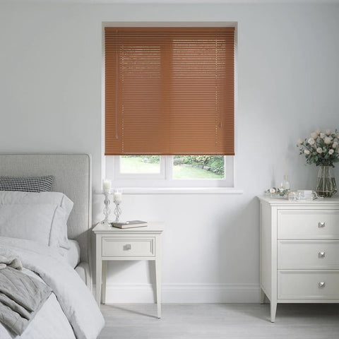 terracotta orange twist venetian blinds