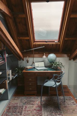 Roof-blind-home-office  Skylight shade, Loft room, Attic remodel