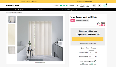 Vigo Cream Vertical Blinds