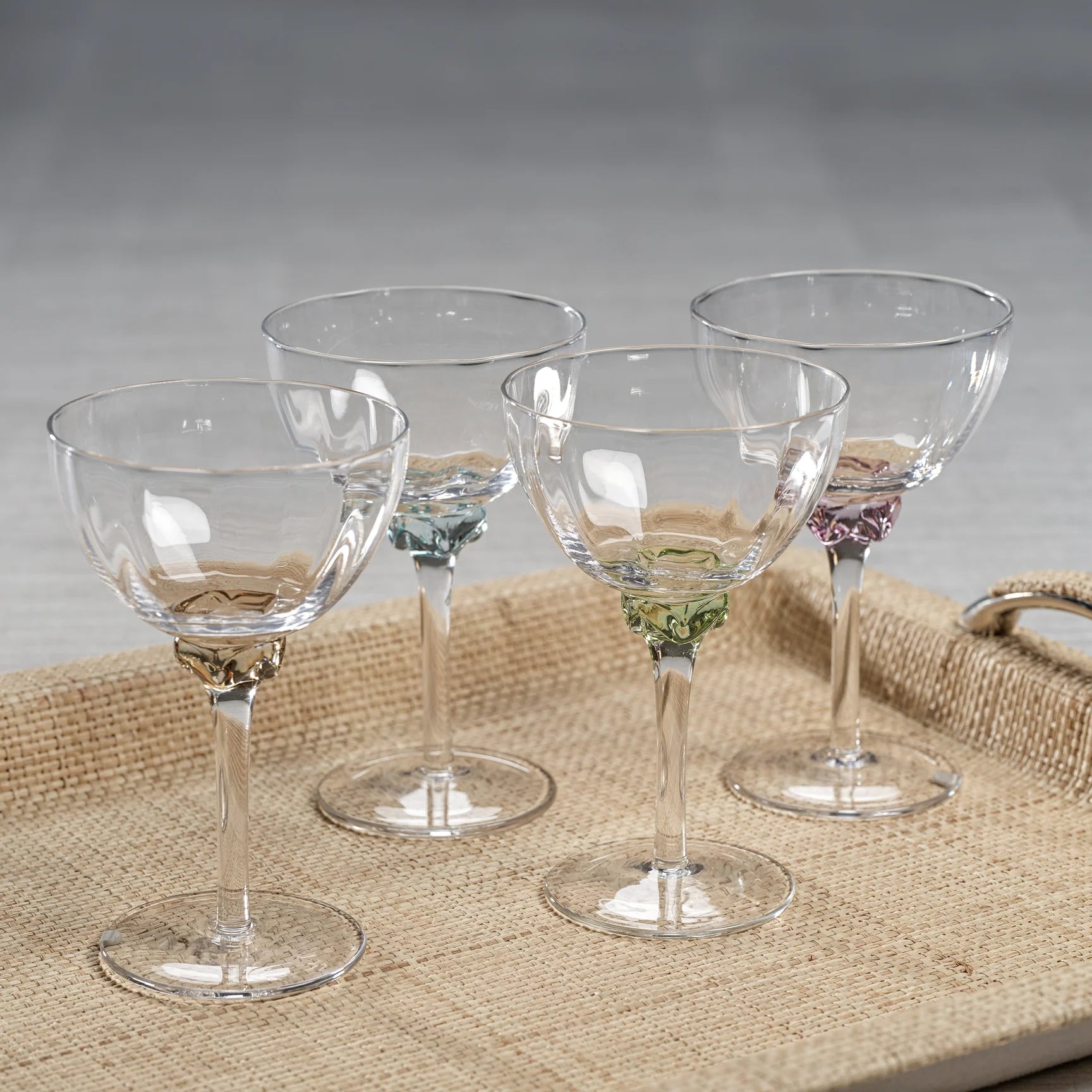 Set of 4 Colette Optic Martini/Cocktail Glasses
